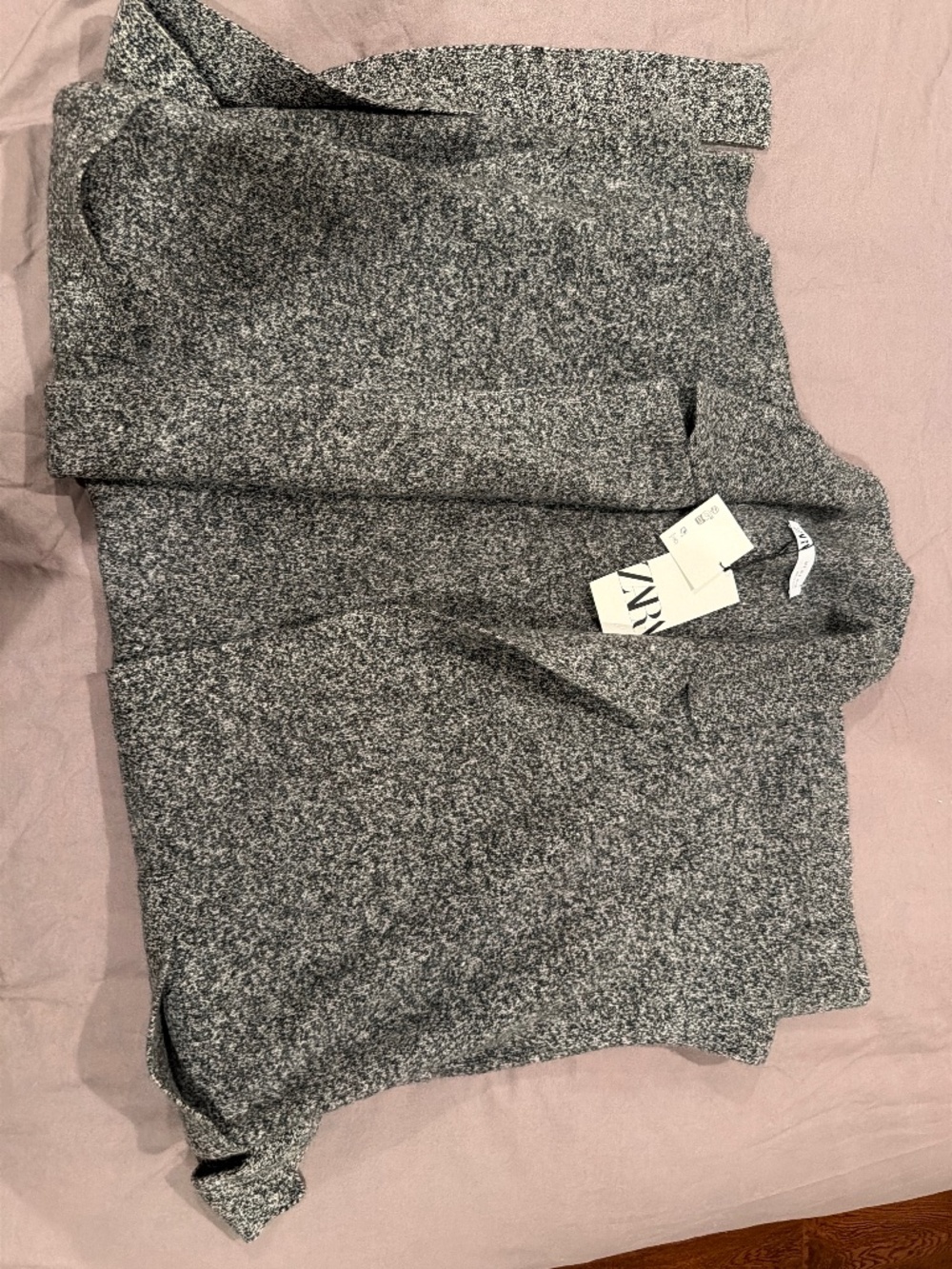 ZARA Gray Marled Knit Longline Vest/Cardigan – NWT